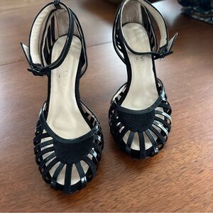 Marchez vous ys parent leather, leather and suede heels size 6